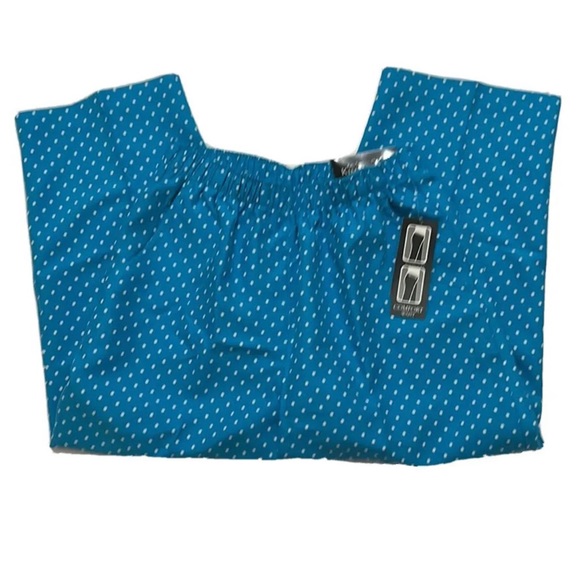 KIM ROGERS Capri’s Women’s SZ 8 Turquoise Dots Comfort Waist Stretch Elasticized - Picture 3 of 6